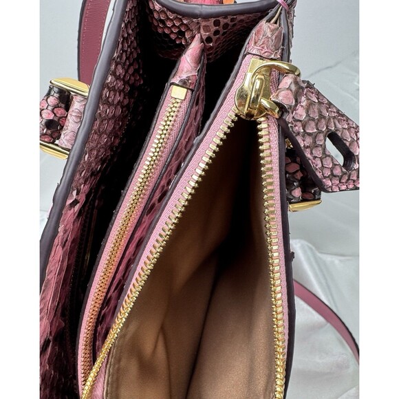 RARE Michael Kors Collection Genuine Pink Python Leather Oleander Satchel Bag - Picture 15 of 16
